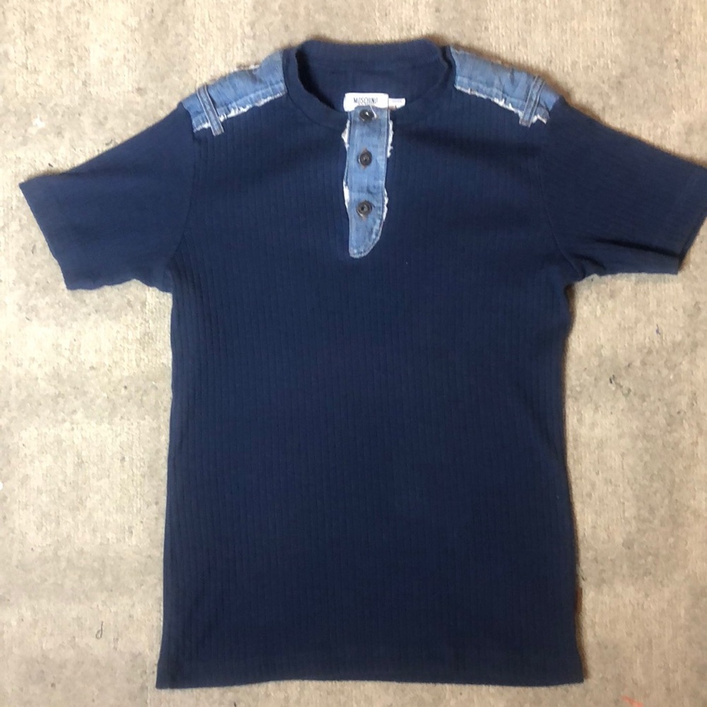 Vintage 2000’s Moschino Jeans Ribbed Muscle Henley | Medium